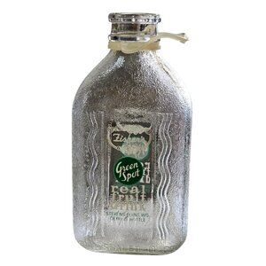 Vintage Fishers Green Spot Glass Deposit Bottle Stevens Point Wisconsin